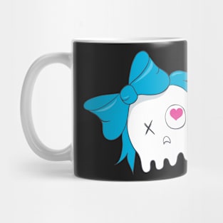 Cute Skull with Blue Bow Mug